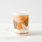 Kute Named Oranje Monarch Butterflies Porselein Kop (Voorkant)