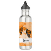 Kute Named Oranje Monarch Butterflies Waterfles (Links)
