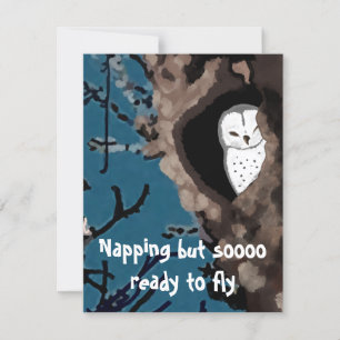 Kute Napping Owl Illustratie zo klaar om te vliege