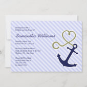 Kute Nautical Anchor Birthday Party Invitations Kaart (Voorkant)