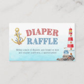 Kute Nautical Baby shower Diaper Raffle Game Informatiekaartje (Voorkant)