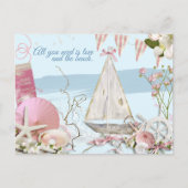 Kute Nautical Beach Retro Greeting Briefkaart (Voorkant)