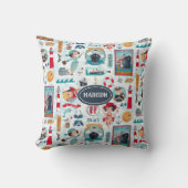 Kute Nautical blue oceaangarelpatroon Kussen (Voorkant)