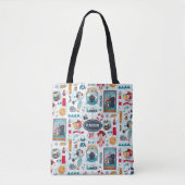Kute Nautical blue oceaantekening Tote Bag (Voorkant)
