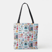 Kute Nautical blue oceaantekening Tote Bag (Achterkant)