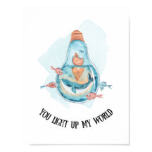 Kute Nautical Blue Whale Nursery/Bathroom Wall Art