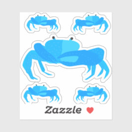 Kute Nautical Cartoon Blue Crabs Water Fles Sticker