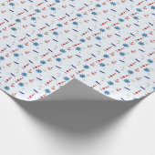 Kute Nautical Lighthouse Ship and Zee Gull Blue Cadeaupapier (Hoek)