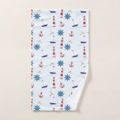 Kute Nautical Sailing Pattern Kinder Bad Handdoek (Handdoek)