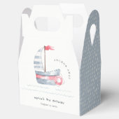 Kute Nautical Soft Red Blue Sailboat Kids Birthday Bedankdoosjes (Geopend)