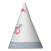 Kute Nautical Soft Red Blue Sailboat Kids Birthday Feesthoedjes (Rechts)