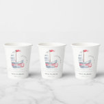 Kute Nautical Soft Red Blue Sailboat Kids Birthday Papieren Bekers<br><div class="desc">Een Cute Nautical Pastel Red Blue Sailboat Theme Collectie... Het is een Elegant Simple Minimal waterverf Illustration of pastelred and blue sailboat with waves, perfect voor je baby shower aan de kust en kleine verjaardagsfeestjes. Het is zeer gemakkelijk om, met uw persoonlijke details aan te passen. Als u een ander...</div>