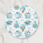 Kute Nautical Whales Waterverf Pattern Birthday Bedankjes Labels (Achterkant)