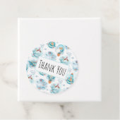 Kute Nautical Whales Waterverf Pattern Birthday Bedankjes Labels (In situ)