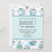 Kute Nautical Whales Waterverf Pattern Birthday Kaart (Voorkant)