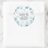 Kute Nautical Whales Waterverf Pattern Birthday Ronde Sticker (Tas)