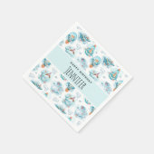 Kute Nautical Whales Waterverf Pattern Birthday Servet (Hoek)