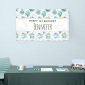 Kute Nautical Whales Waterverf Pattern Birthday Spandoek (Beurs)