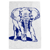 Kute Navy Blue Elephant Line Drawing Medium Cadeauzakje (Achterkant)