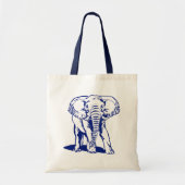 Kute Navy Blue Elephant Line Drawing Tote Bag (Voorkant)