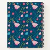 Kute Navy Blue Roze Butterfly Monogram Notitieboek (Achterkant)
