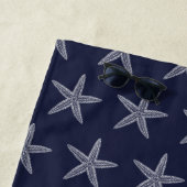 Kute Navy Blue Starfish Custom Beach Towel Strandlaken (In situ)