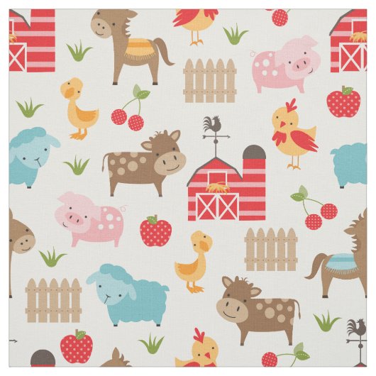 Kute neursery farm Animals Stof (Swatch)