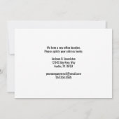 Kute New Kantoor Address Change Green Desk Moving Aankondiging (Achterkant)