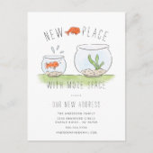 Kute New Place Goldfish Bowl Moving Announement Briefkaart (Voorkant)