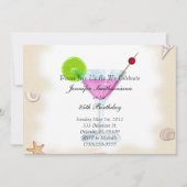 Kute New Sea Shells en Cocktails Birthday Party I Kaart (Voorkant)