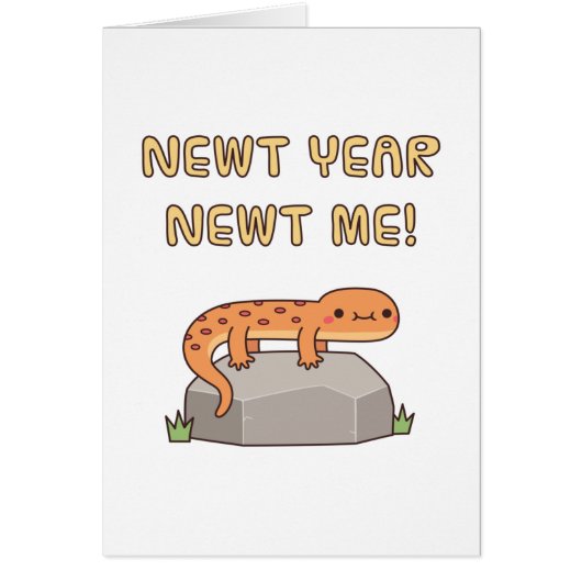 Kute Newt Year Newt me Doodle, nieuwjaarsGezegden (Voorkant)