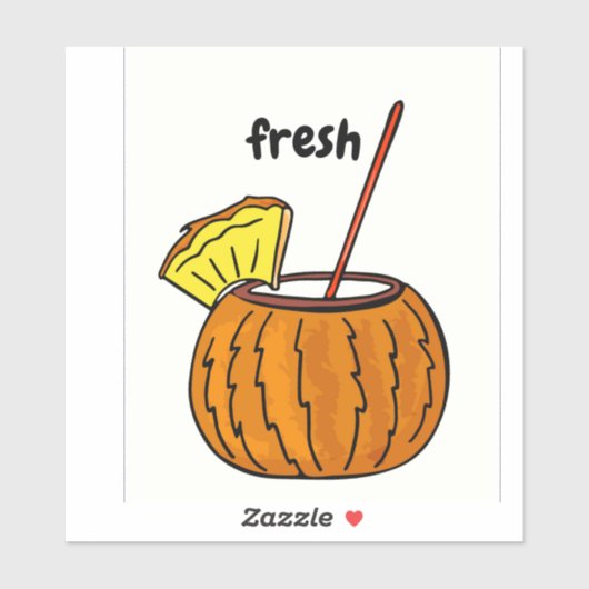 Kute, nieuwe, stijlvolle, rubberen coconutovers sticker (Vel)