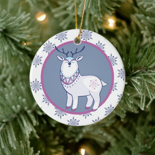 Kute Nordic Style Reindeer Kinder - Speciaal Keramisch Ornament (Boom)