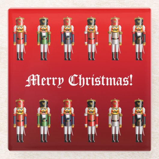 Kute Nutkraker Speelgoed soldaten Glazen Onderzetter (Voorkant)