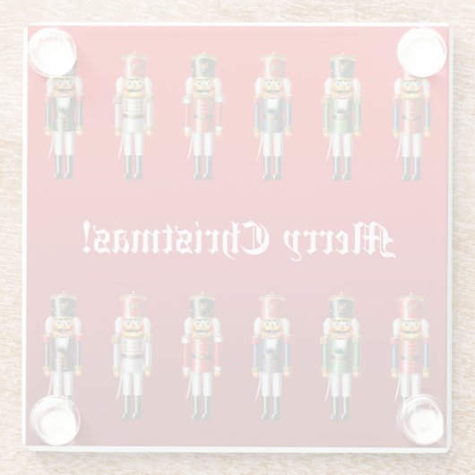 Kute Nutkraker Speelgoed soldaten Glazen Onderzetter (Achterkant)