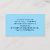 Kute Occupational Therapist Blue Sky Toys Visitekaartje (Achterkant)