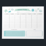 Kute Ocean Weekly Planner-laptop Notitieblok<br><div class="desc">Deze wekelijkse planner heeft ruimte om van maandag tot en met vrijdag uw werk te schrijven en een plaats om uw wekelijkse doelstellingen en notities op te schrijven. Het heeft een schattig oceaangethemd ontwerp. Je kunt dit ook gebruiken als boodschappenlijstje of voor school!</div>