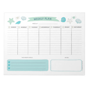 Kute Ocean Weekly Planner-laptop Notitieblok