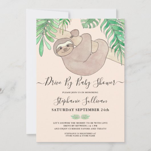 Kute Oerwoud Animal Drive by Baby shower Kaart (Voorkant)