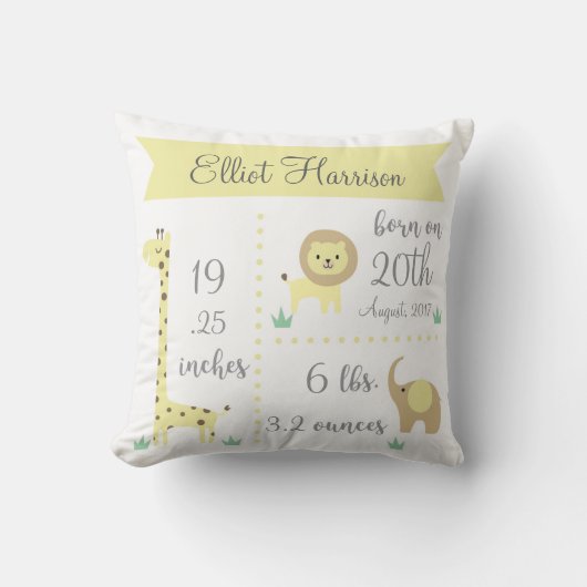 Kute Oerwoud Animals Baby Announounge Pillow Kussen (Voorkant)