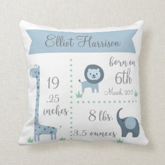 Kute Oerwoud Animals Baby Boy Announge Pillow Kussen