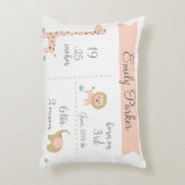 Kute Oerwoud Animals Baby Girl Announge Pillow Decoratief Kussen (Voorkant(Verticaal))