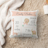 Kute Oerwoud Animals Baby Girl Announge Pillow Kussen (Deken)