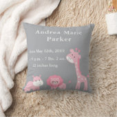 Kute Oerwoud Animals Baby Girl Announge Pillow Kussen (Deken)