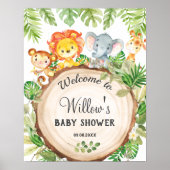 Kute Oerwoud Animals Birthday Baby shower Welkom Poster (Voorkant)