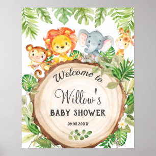 Kute Oerwoud Animals Birthday Baby shower Welkom Poster