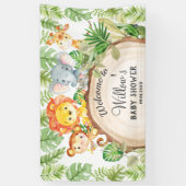 Kute Oerwoud Animals Birthday Baby shower Welkom Spandoek (Verticaal)