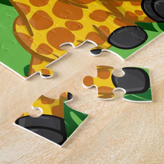 Kute Oerwoud Animals Green Cartoon Rainforest Legpuzzel (Zijkant)