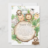 Kute Oerwoud Animals Greenery Baby shower Bedankkaart (Voorkant)