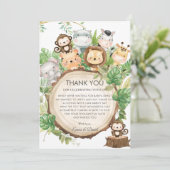 Kute Oerwoud Animals Greenery Baby shower Bedankkaart (Staand voorkant)